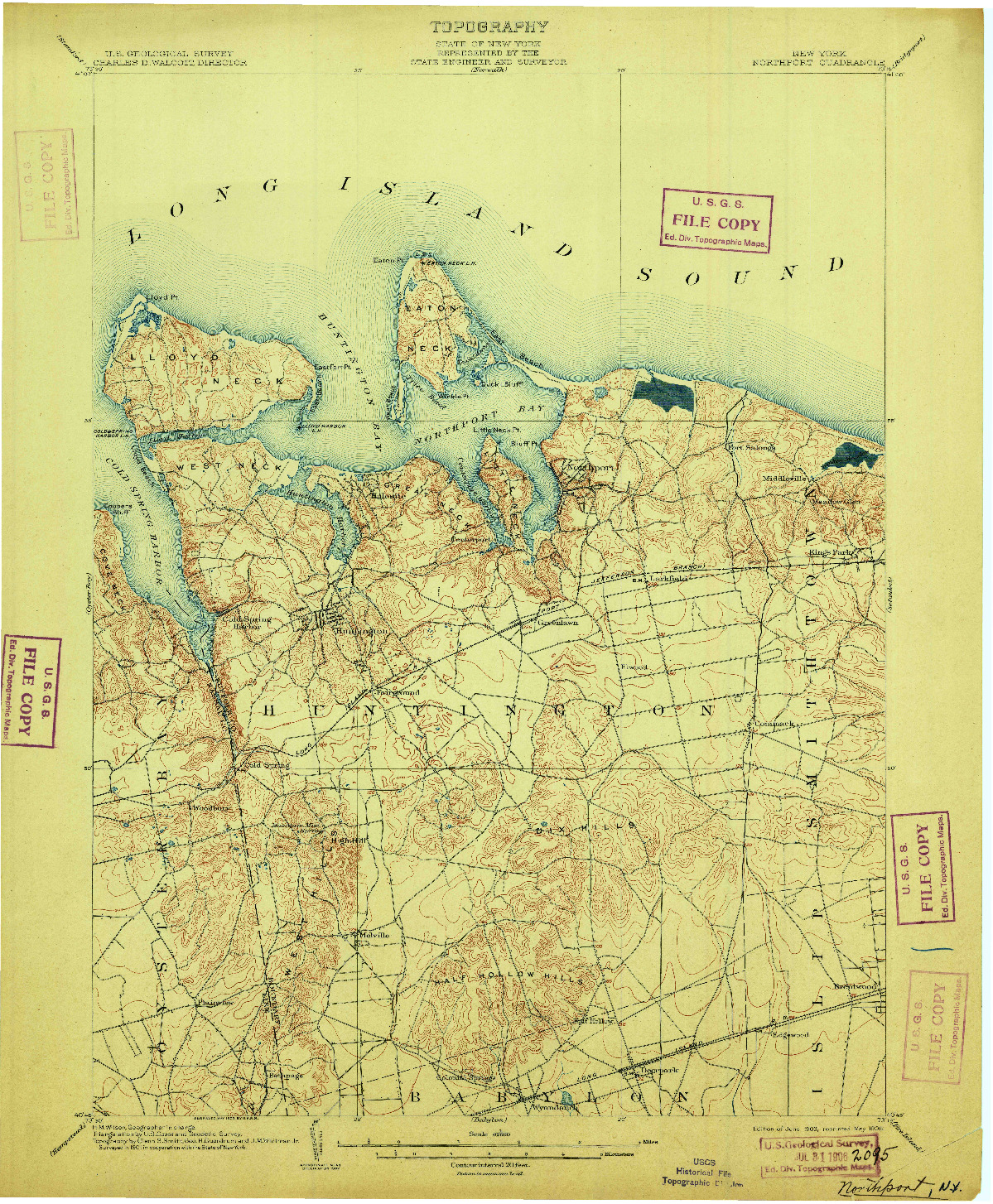 USGS 1:62500-SCALE QUADRANGLE FOR NORTHPORT, NY 1903