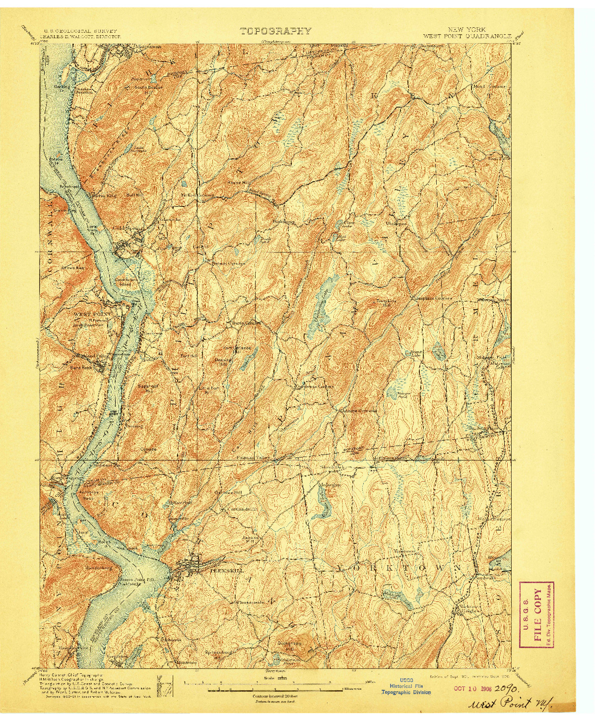 USGS 1:62500-SCALE QUADRANGLE FOR WEST POINT, NY 1901