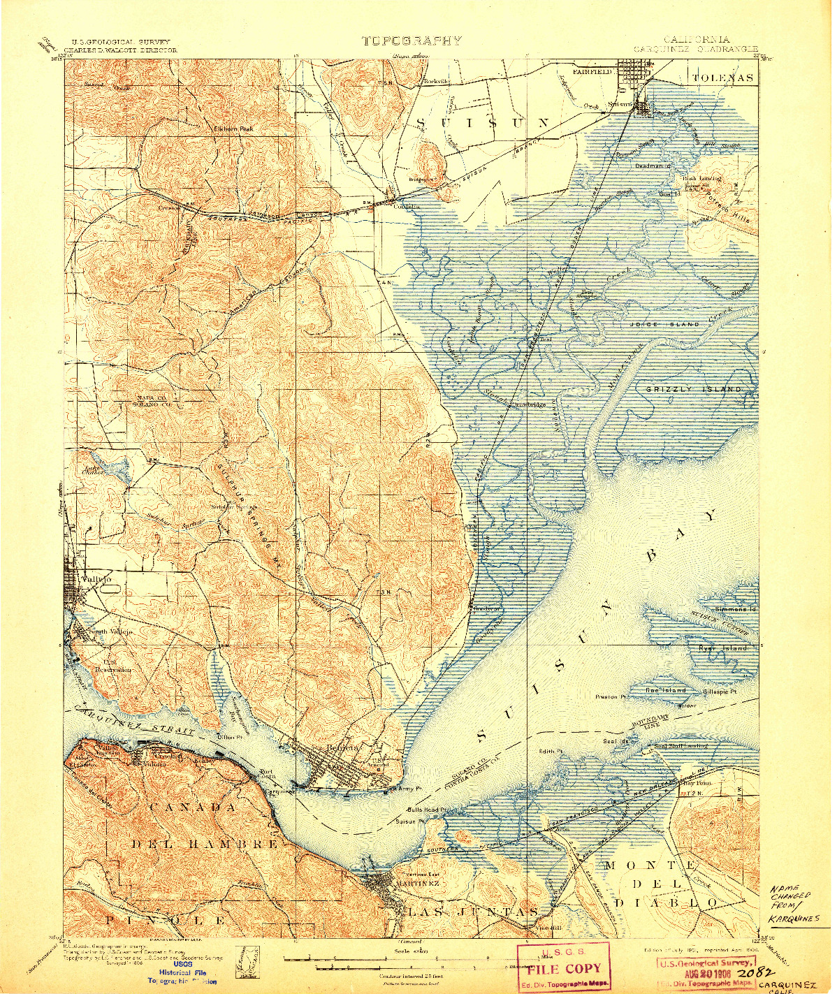 USGS 1:62500-SCALE QUADRANGLE FOR CARQUINEZ, CA 1901