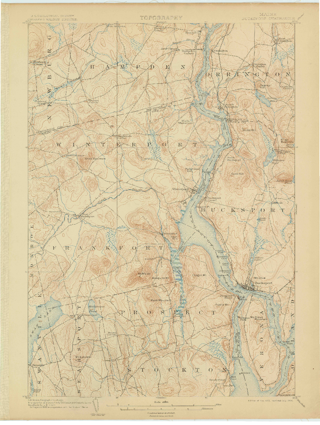 USGS 1:62500-SCALE QUADRANGLE FOR BUCKSPORT, ME 1902