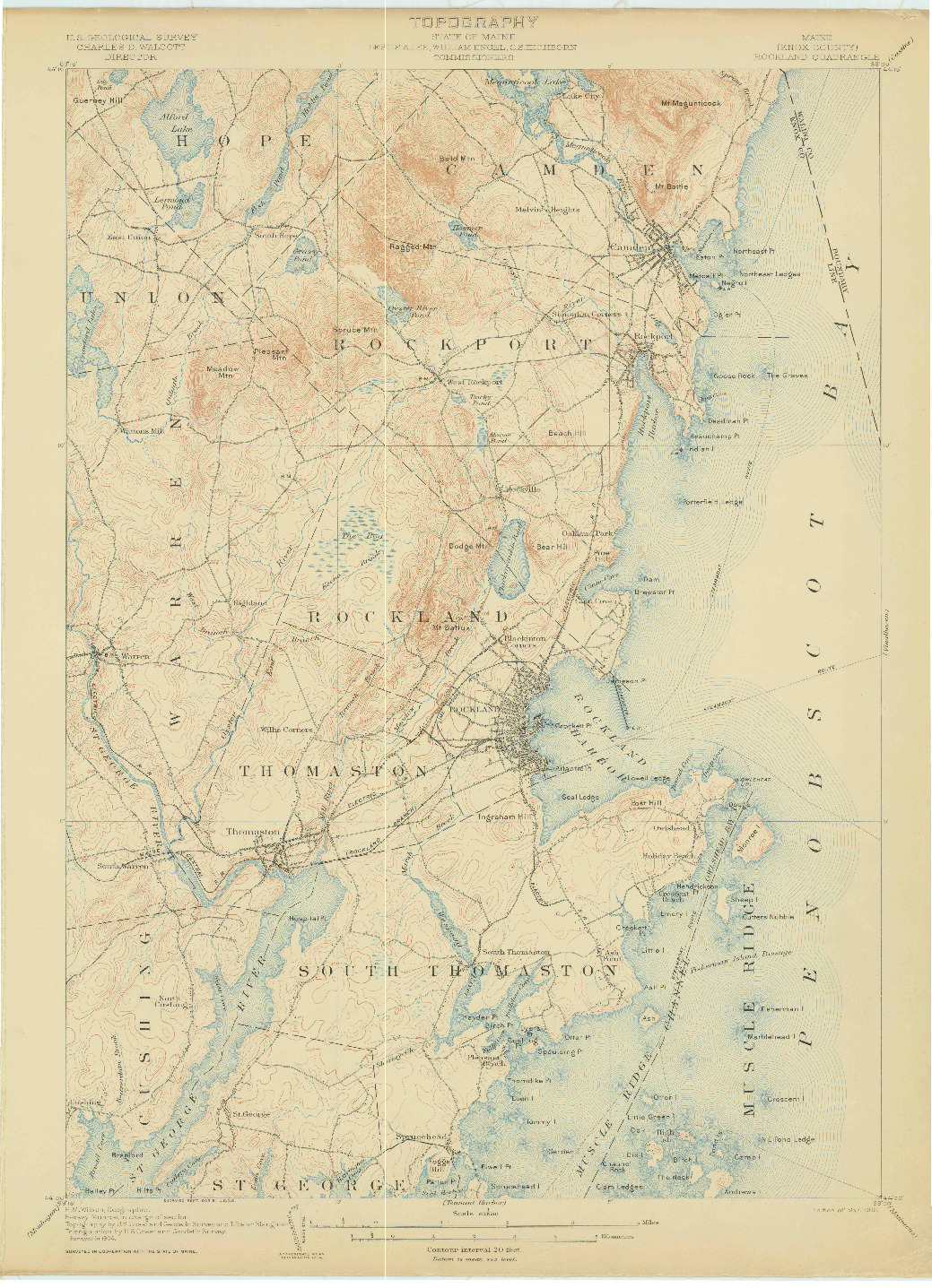 USGS 1:62500-SCALE QUADRANGLE FOR ROCKLAND, ME 1906