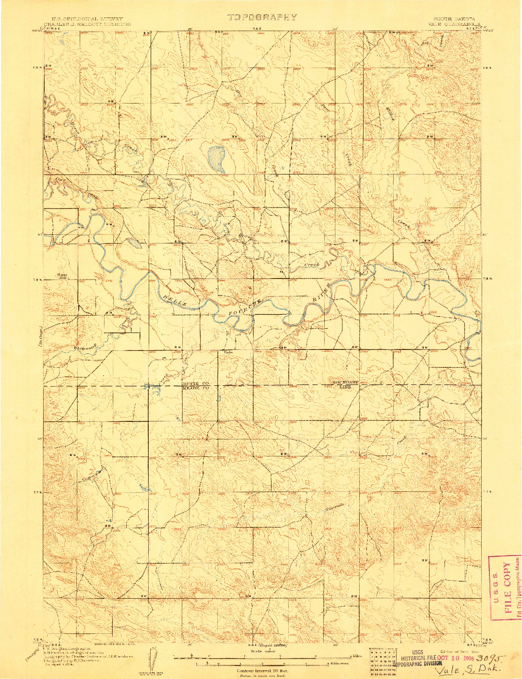 USGS 1:62500-SCALE QUADRANGLE FOR VALE, SD 1906