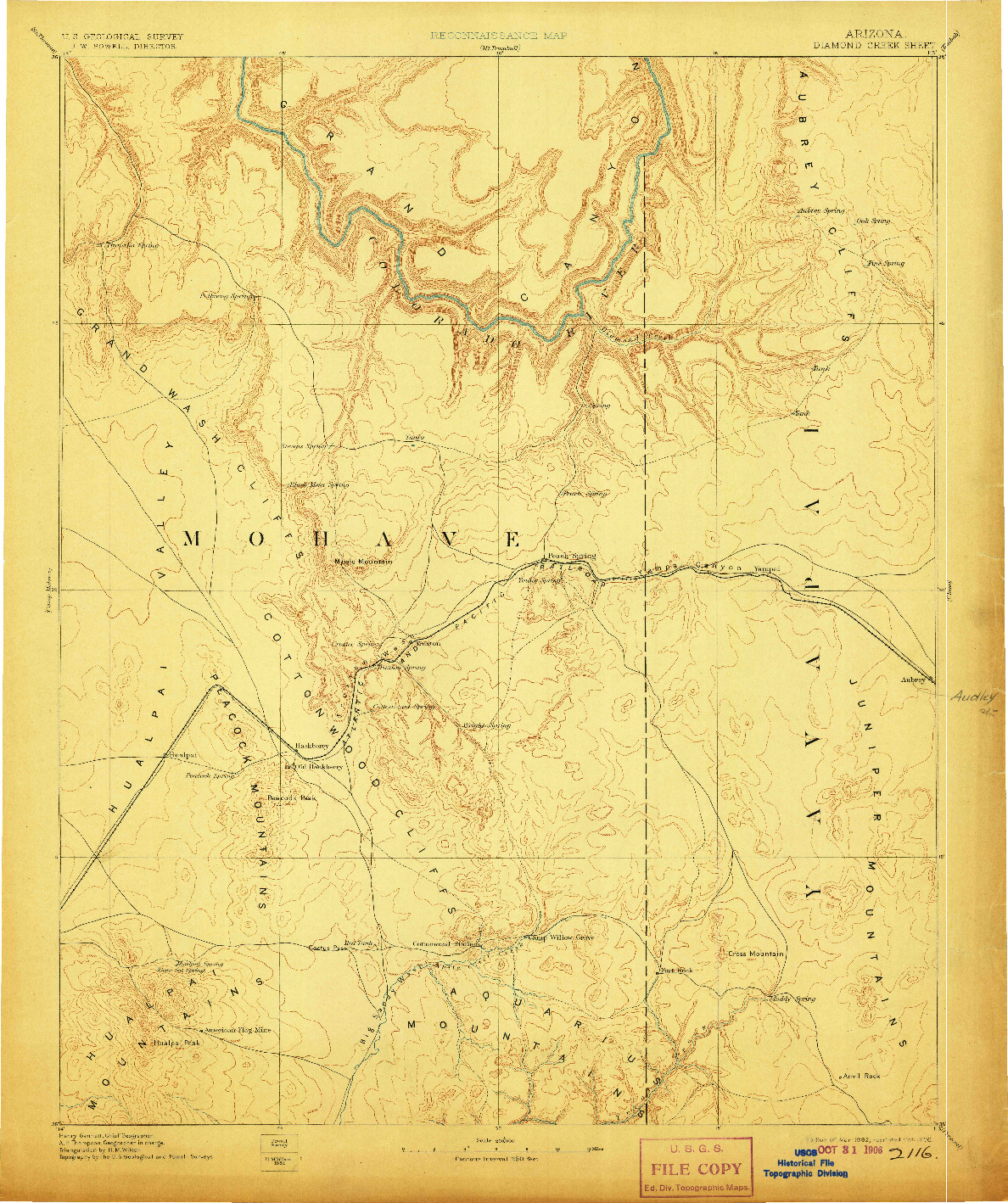 USGS 1:250000-SCALE QUADRANGLE FOR DIAMOND CREEK, AZ 1892