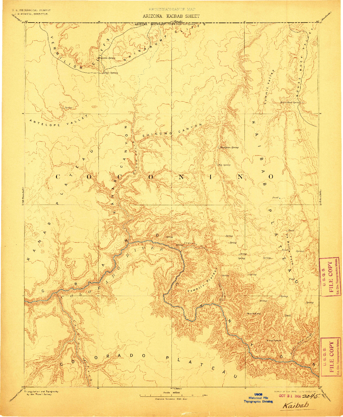 USGS 1:250000-SCALE QUADRANGLE FOR KAIBAB, AZ 1886