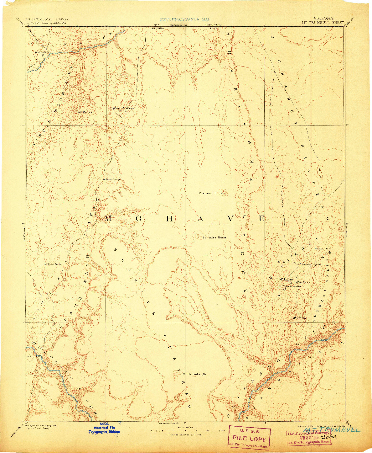 USGS 1:250000-SCALE QUADRANGLE FOR MT. TRUMBULL, AZ 1892