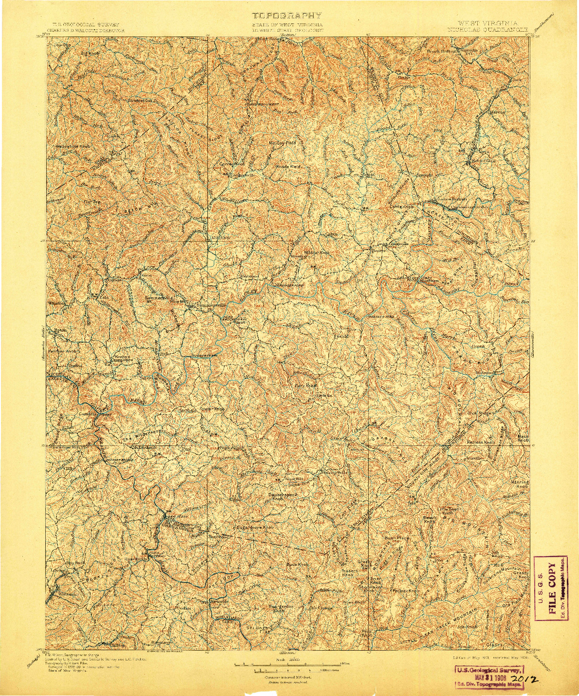 USGS 1:125000-SCALE QUADRANGLE FOR NICHOLAS, WV 1901