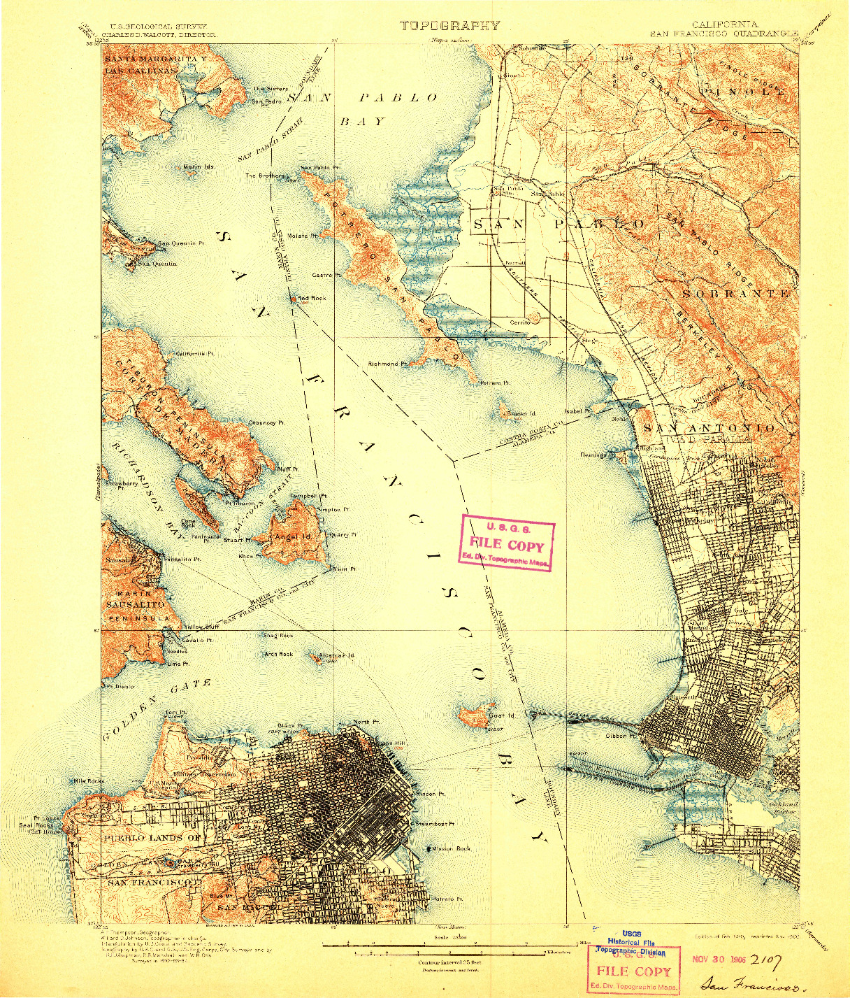 USGS 1:62500-SCALE QUADRANGLE FOR SAN FRANCISCO, CA 1899