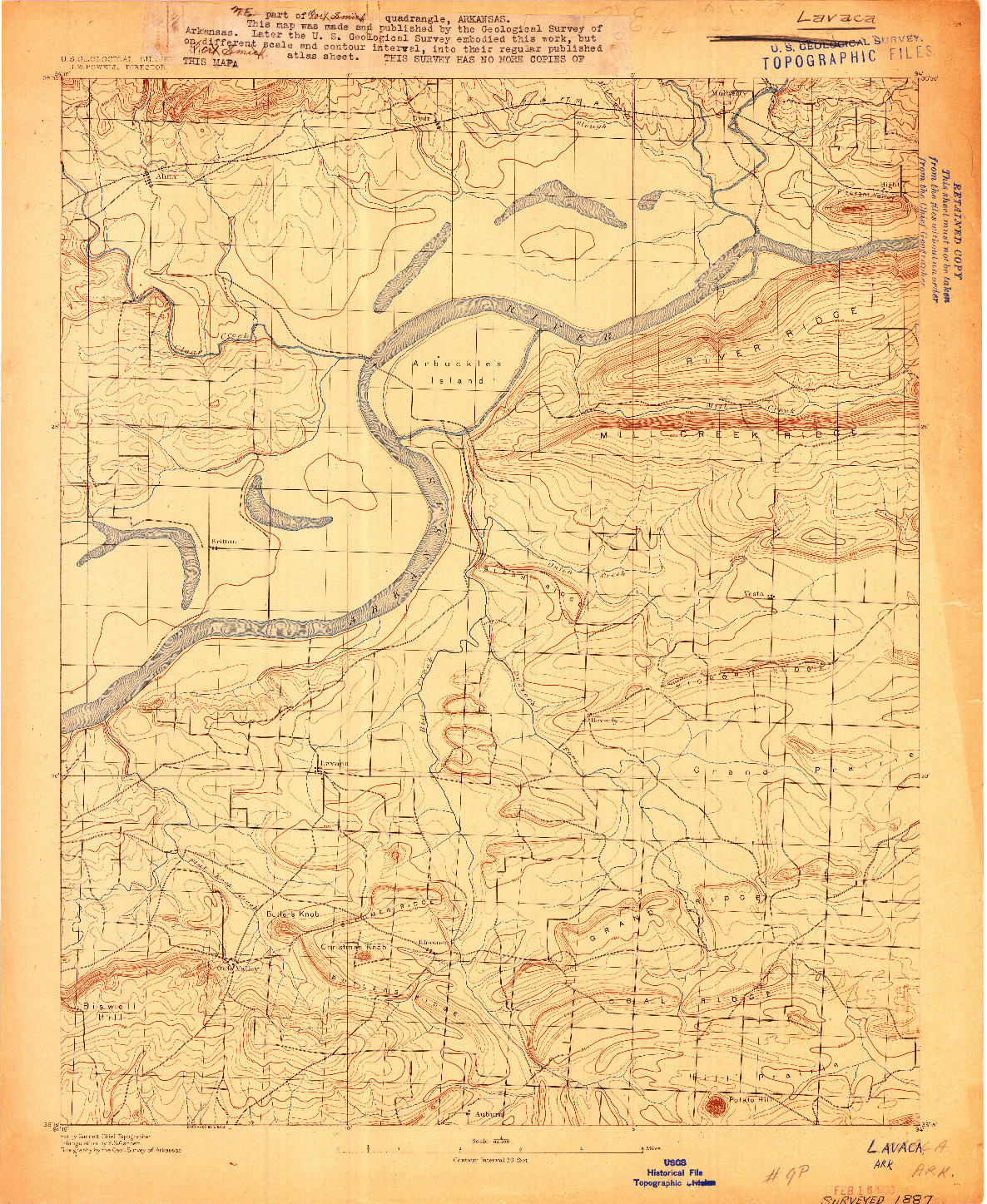 USGS 1:62500-SCALE QUADRANGLE FOR LAVACA, AR 1906