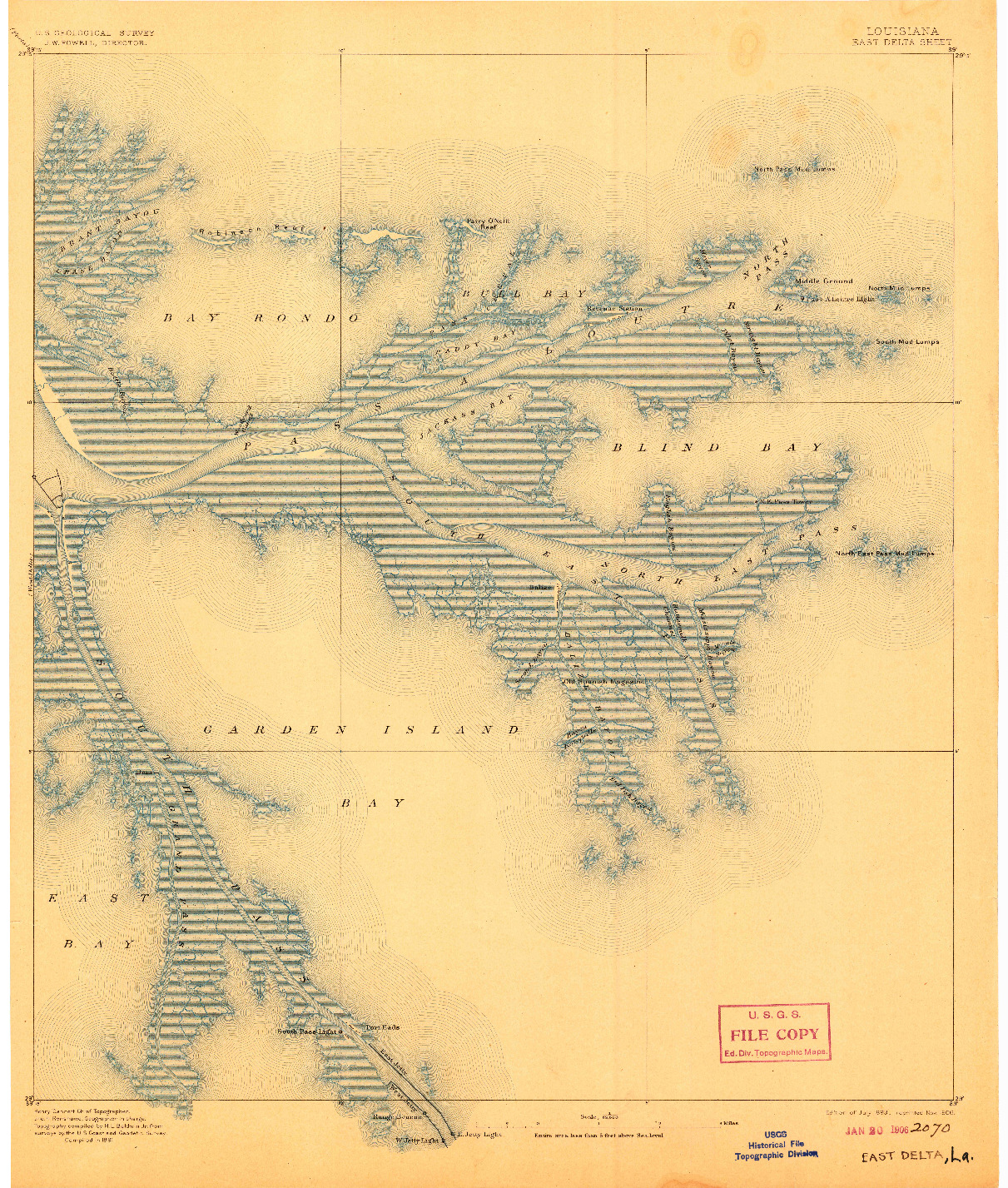 USGS 1:62500-SCALE QUADRANGLE FOR EAST DELTA, LA 1893