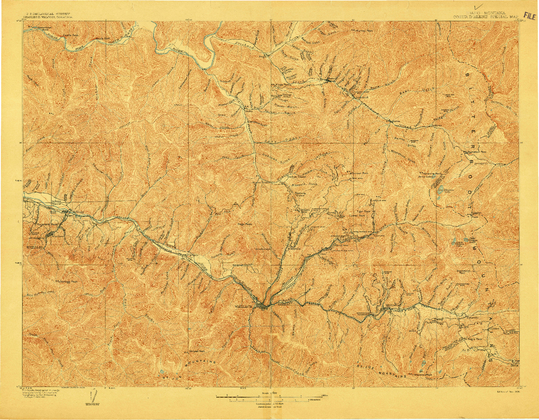 USGS 1:62500-SCALE QUADRANGLE FOR COEUR D'ALENE DISTRICT, ID 1906