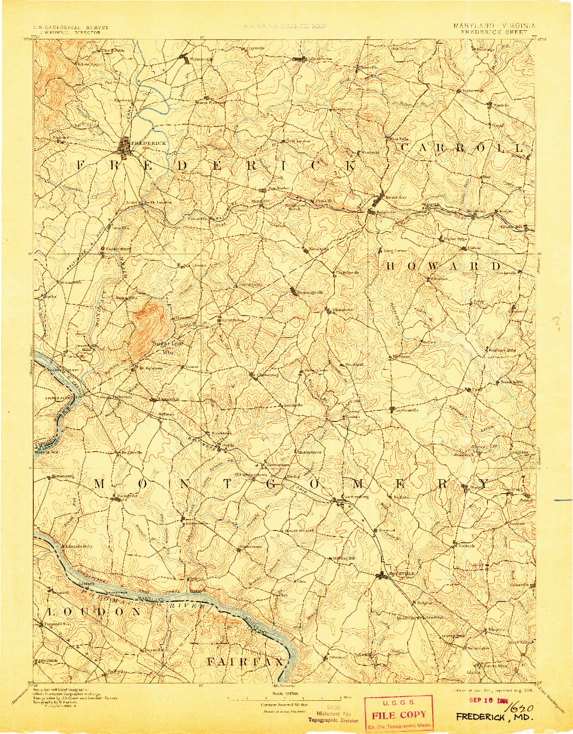 USGS 1:125000-SCALE QUADRANGLE FOR FREDERICK, MD 1894