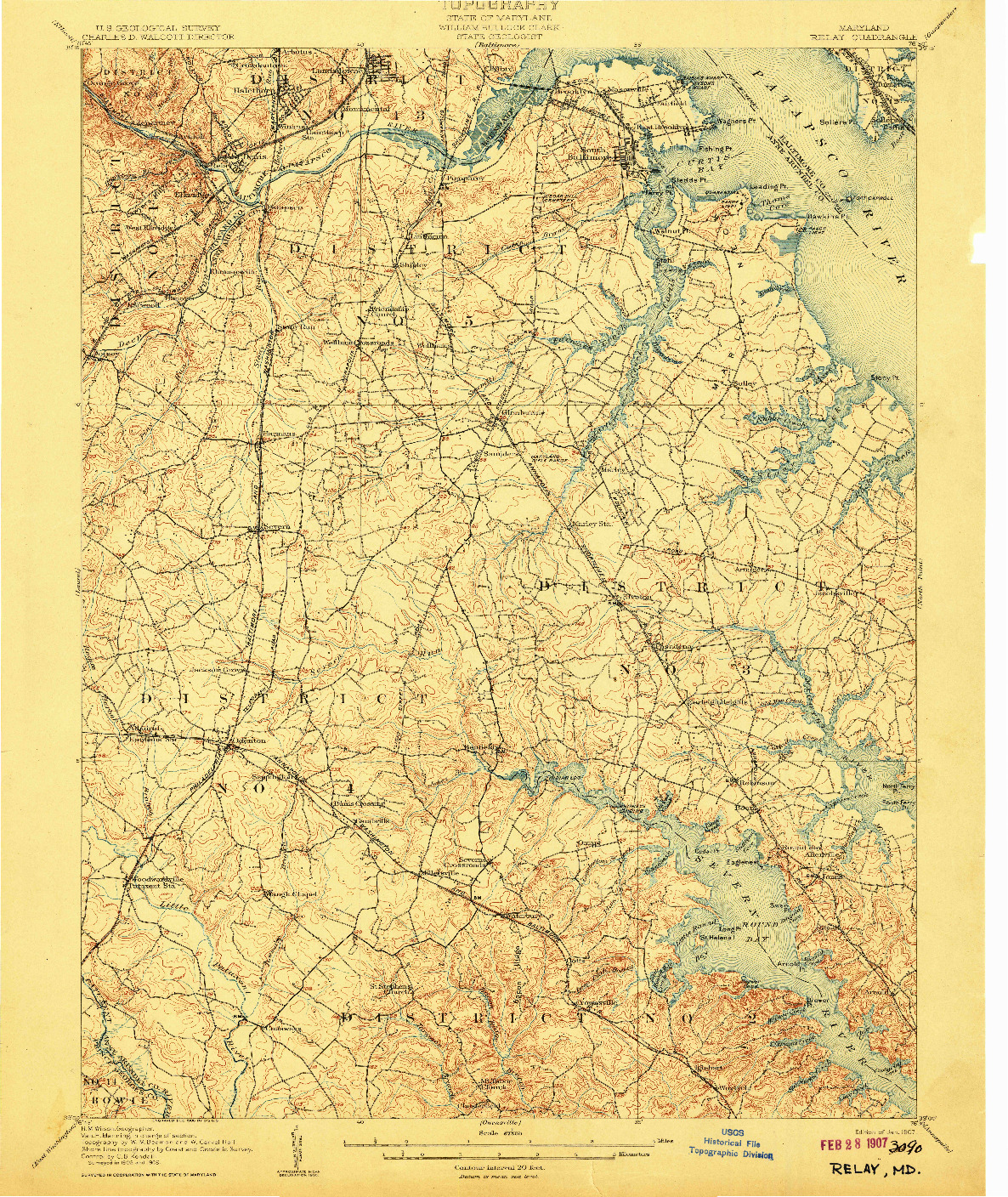 USGS 1:62500-SCALE QUADRANGLE FOR RELAY, MD 1907