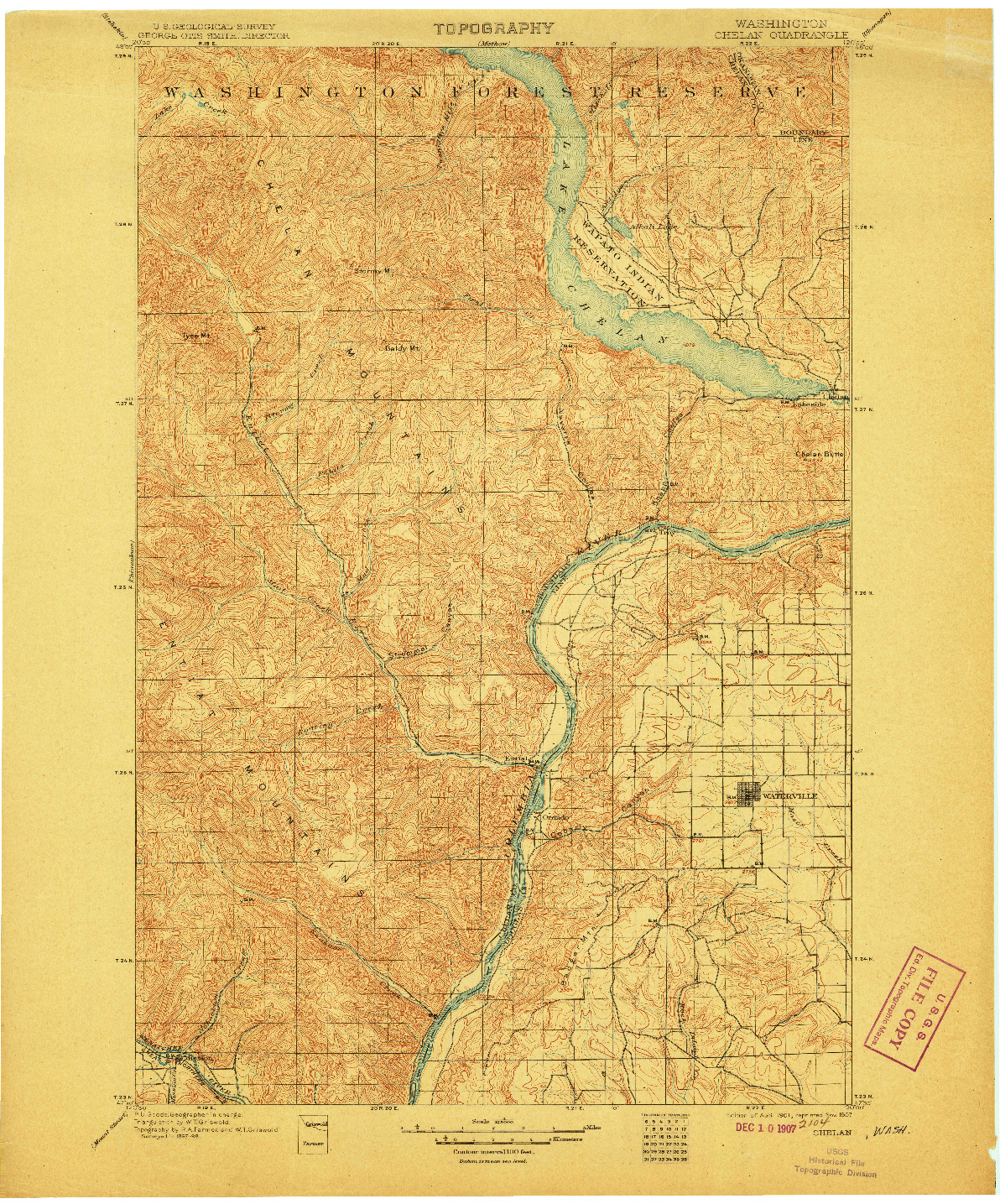 USGS 1:125000-SCALE QUADRANGLE FOR CHELAN, WA 1901
