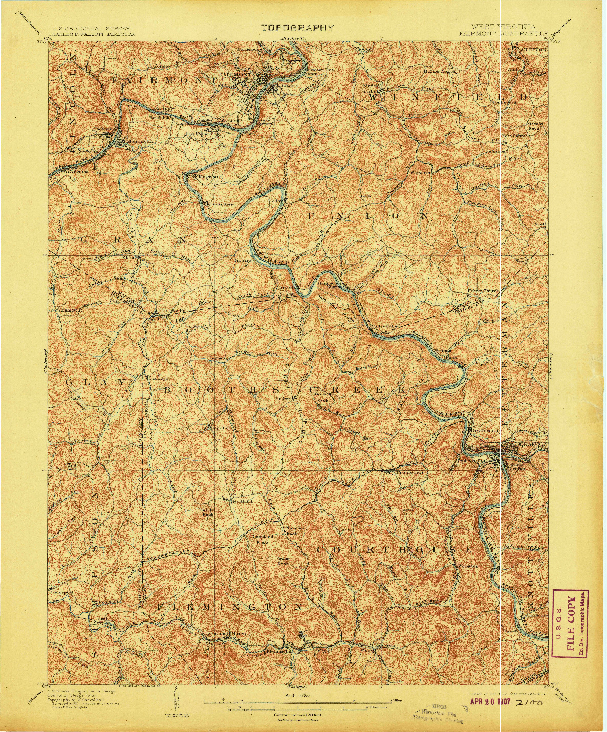 USGS 1:62500-SCALE QUADRANGLE FOR FAIRMONT, WV 1902