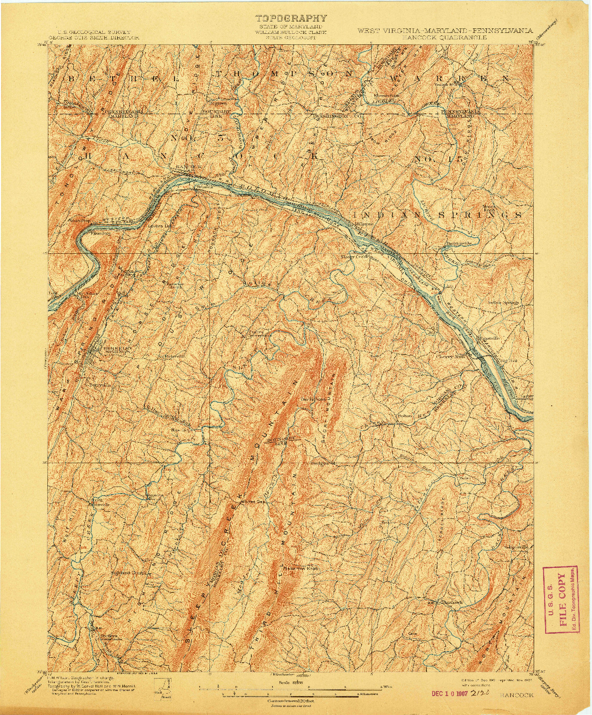 USGS 1:62500-SCALE QUADRANGLE FOR HANCOCK, WV 1901