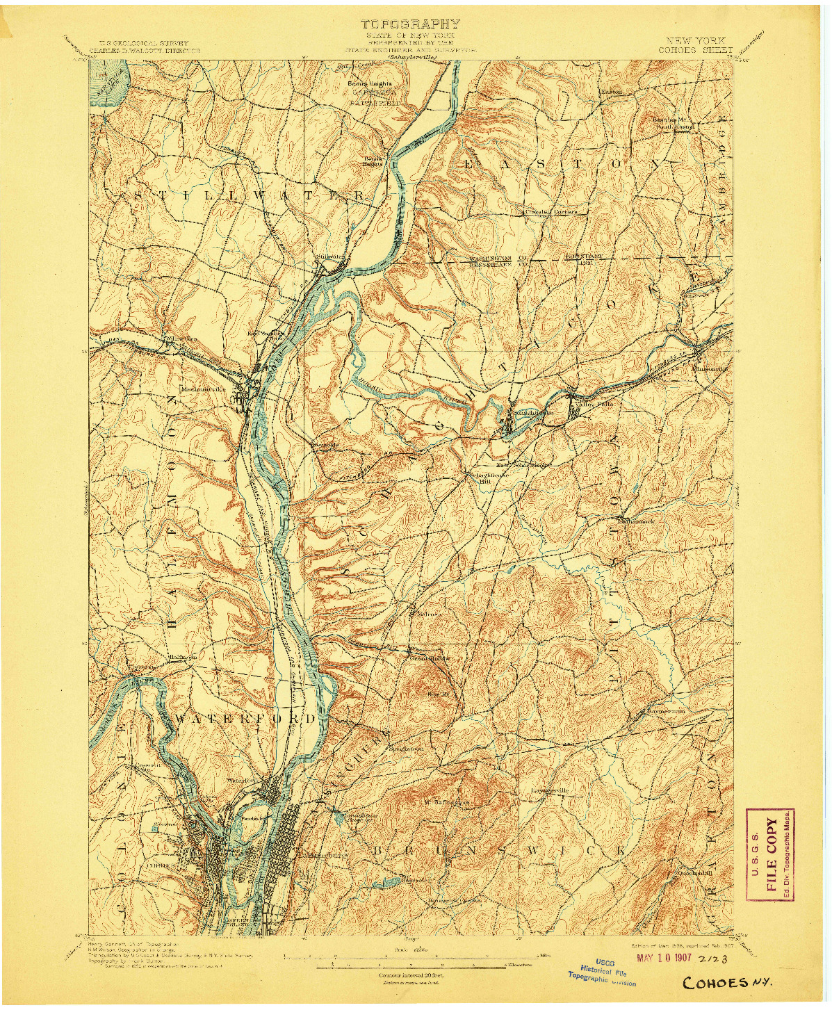 USGS 1:62500-SCALE QUADRANGLE FOR COHOES, NY 1898