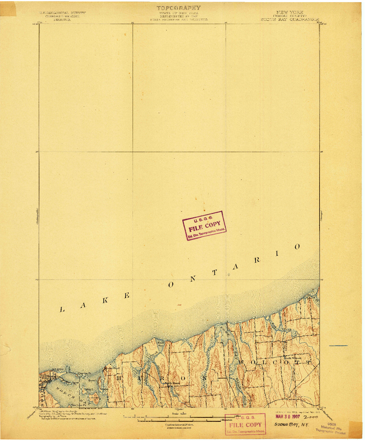 USGS 1:62500-SCALE QUADRANGLE FOR SODUS BAY, NY 1902