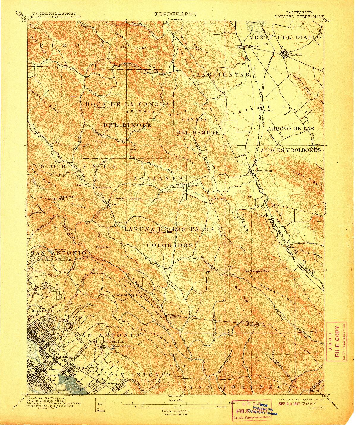 USGS 1:62500-SCALE QUADRANGLE FOR CONCORD, CA 1897