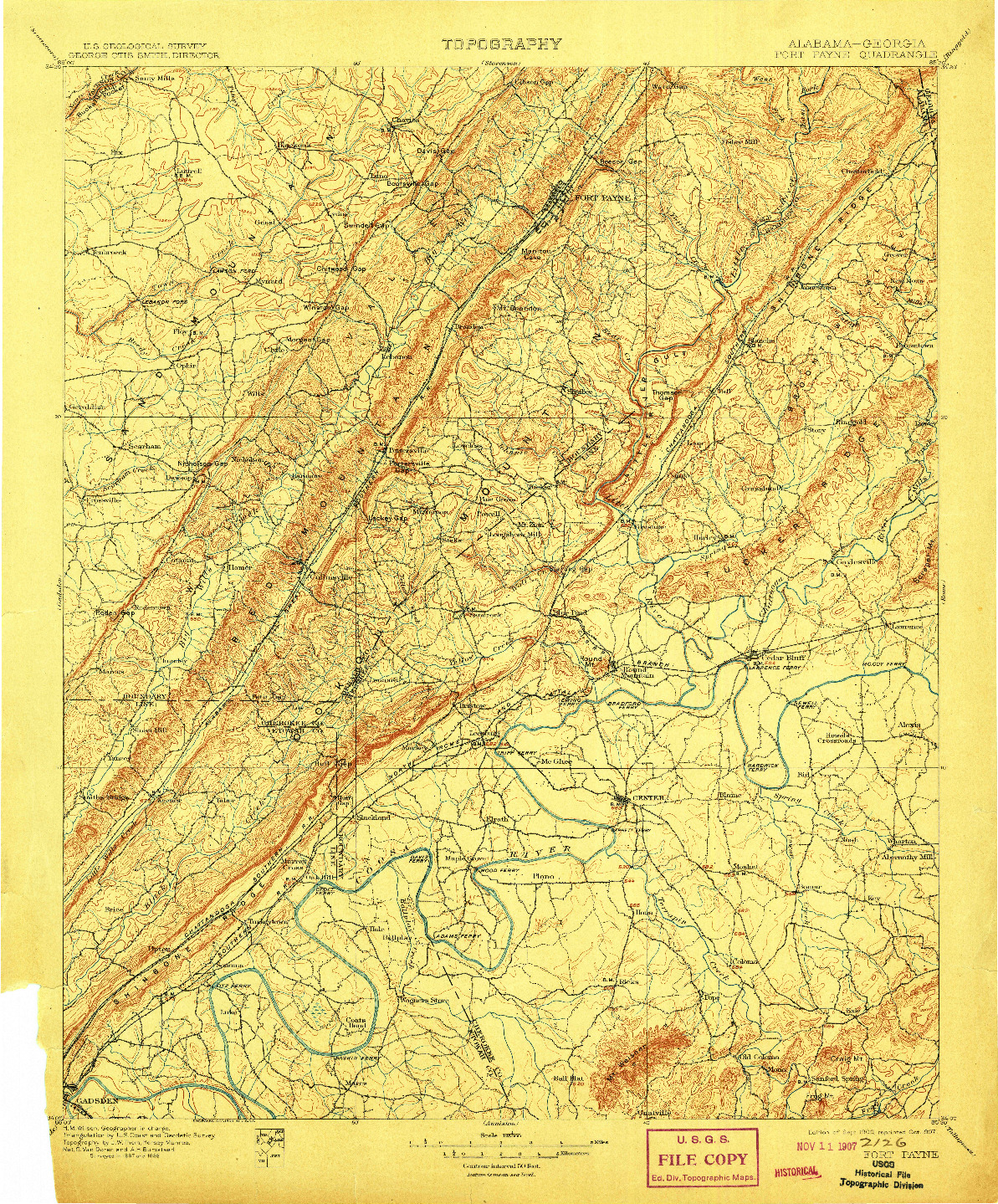 USGS 1:125000-SCALE QUADRANGLE FOR FORT PAYNE, AL 1900