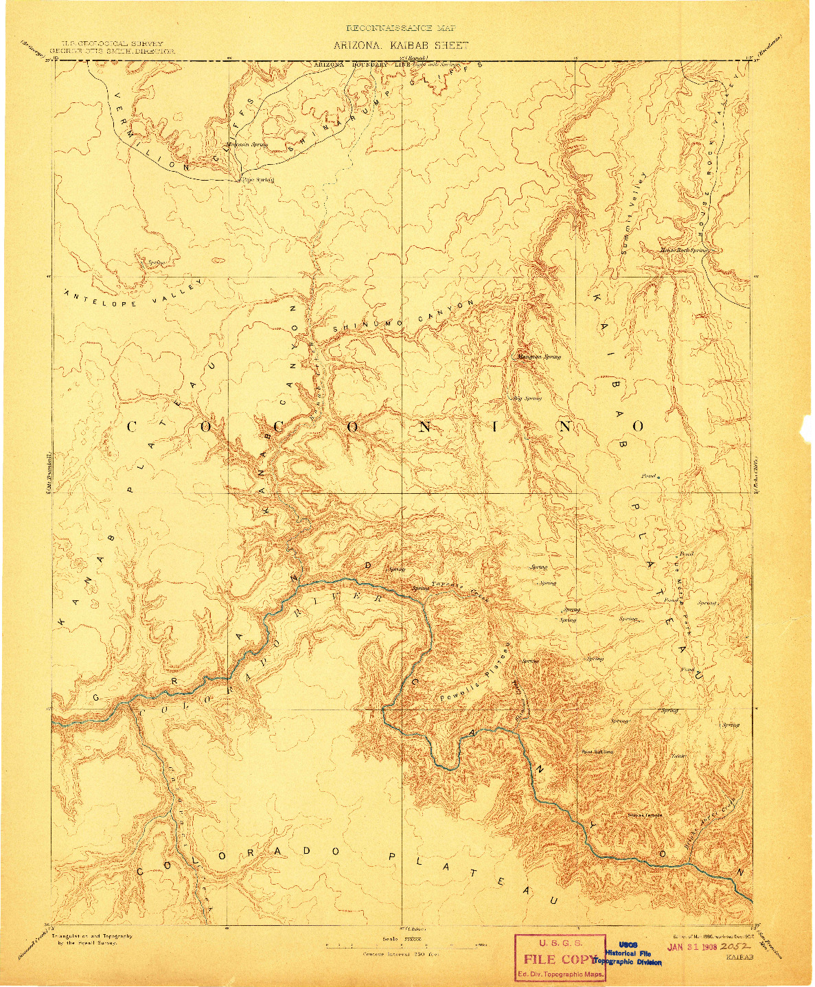 USGS 1:250000-SCALE QUADRANGLE FOR KAIBAB, AZ 1886