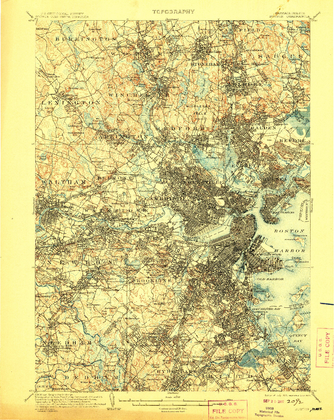 USGS 1:62500-SCALE QUADRANGLE FOR BOSTON, MA 1903