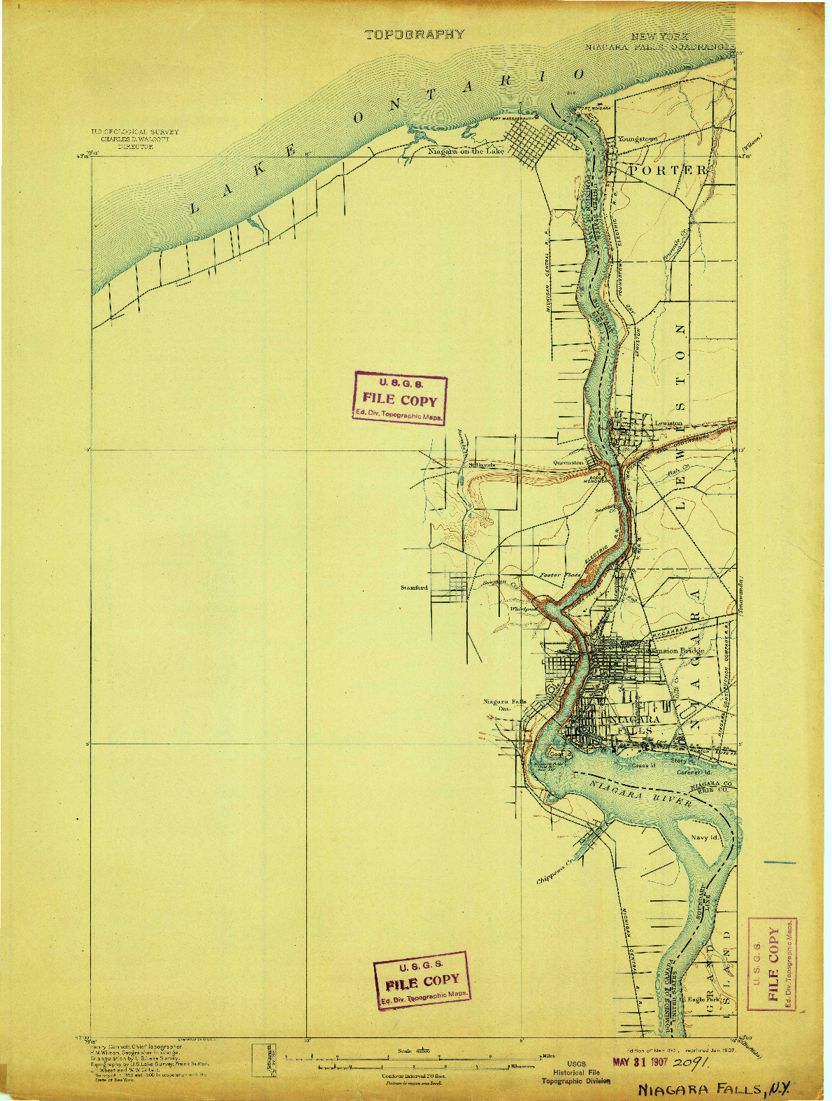 USGS 1:62500-SCALE QUADRANGLE FOR NIAGARA FALLS, NY 1901