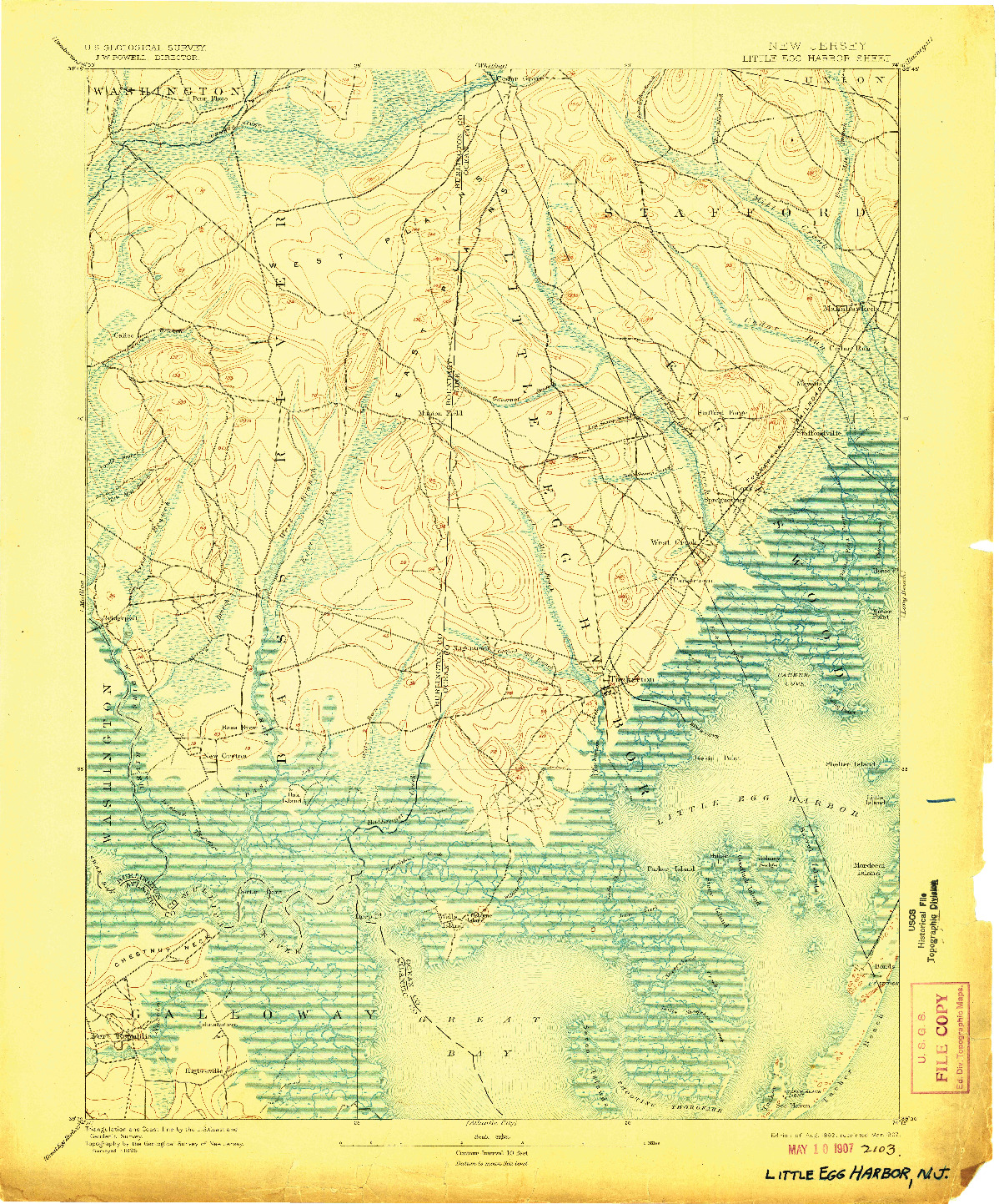 USGS 1:62500-SCALE QUADRANGLE FOR LITTLE EGG HARBOR, NJ 1893