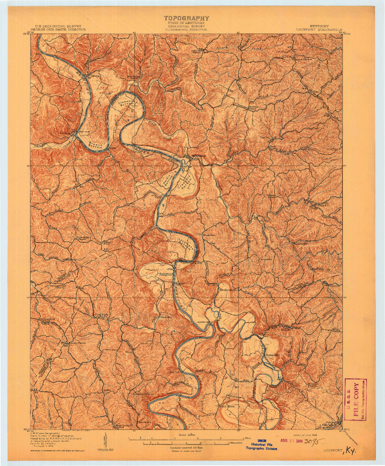 USGS 1:62500-SCALE QUADRANGLE FOR LOCKPORT, KY 1908