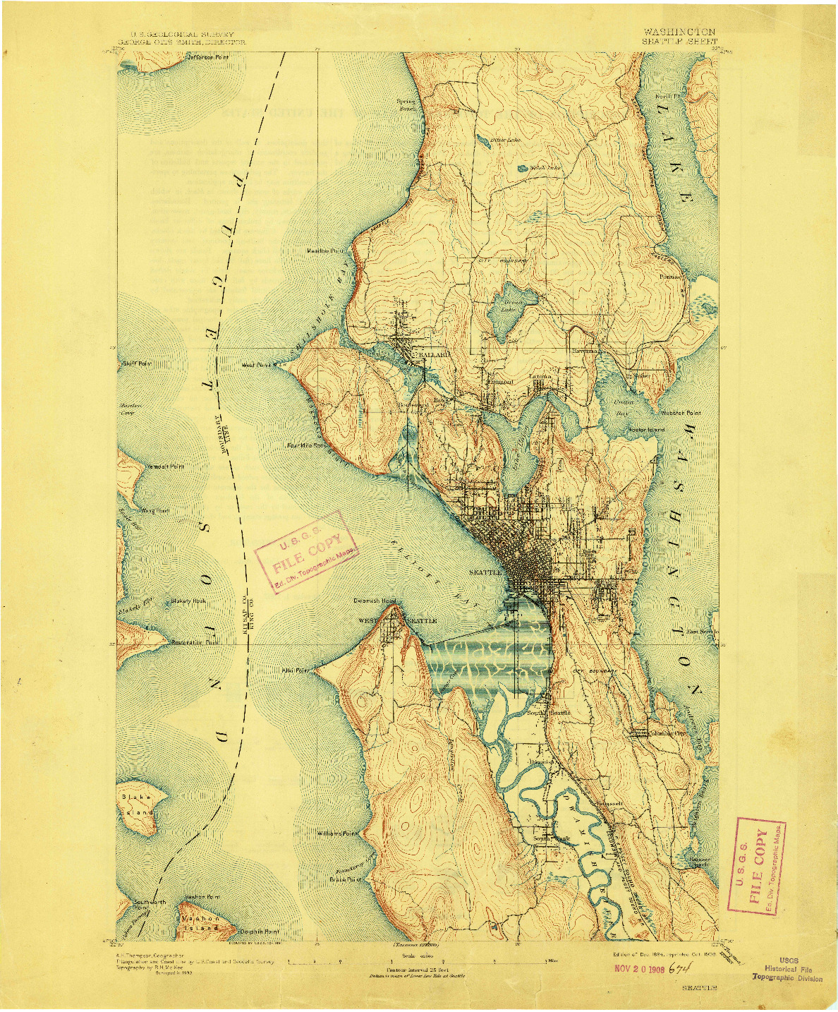 USGS 1:62500-SCALE QUADRANGLE FOR SEATTLE, WA 1894