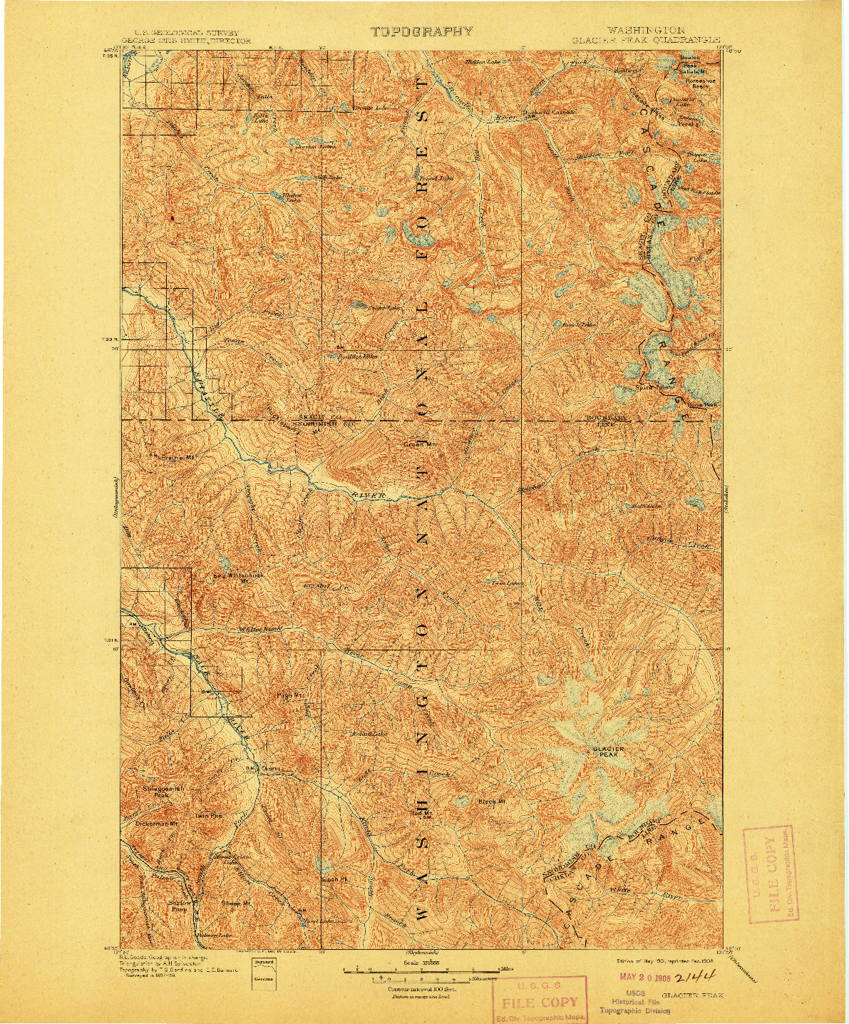 USGS 1:125000-SCALE QUADRANGLE FOR GLACIER PEAK, WA 1901