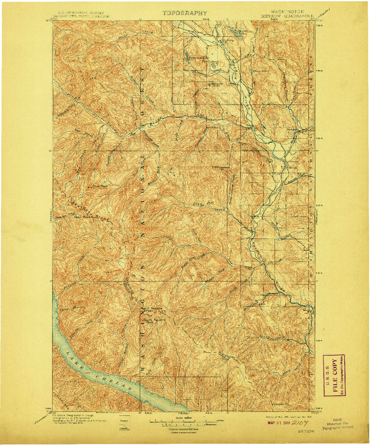 USGS 1:125000-SCALE QUADRANGLE FOR METHOW, WA 1901