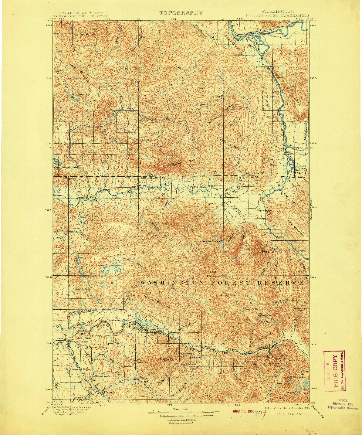 USGS 1:125000-SCALE QUADRANGLE FOR STILAGUAMISH, WA 1901