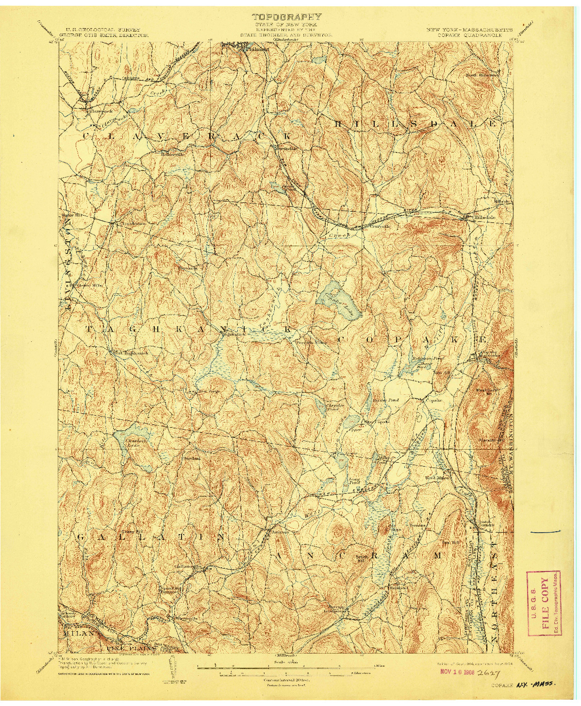 USGS 1:62500-SCALE QUADRANGLE FOR COPAKE, NY 1904