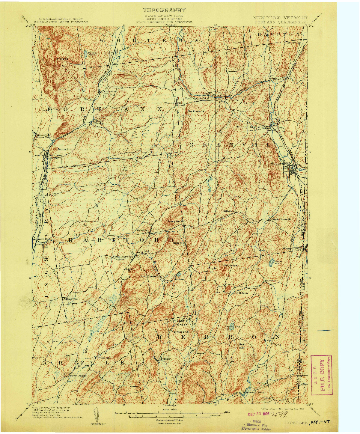 USGS 1:62500-SCALE QUADRANGLE FOR FORT ANN, NY 1904