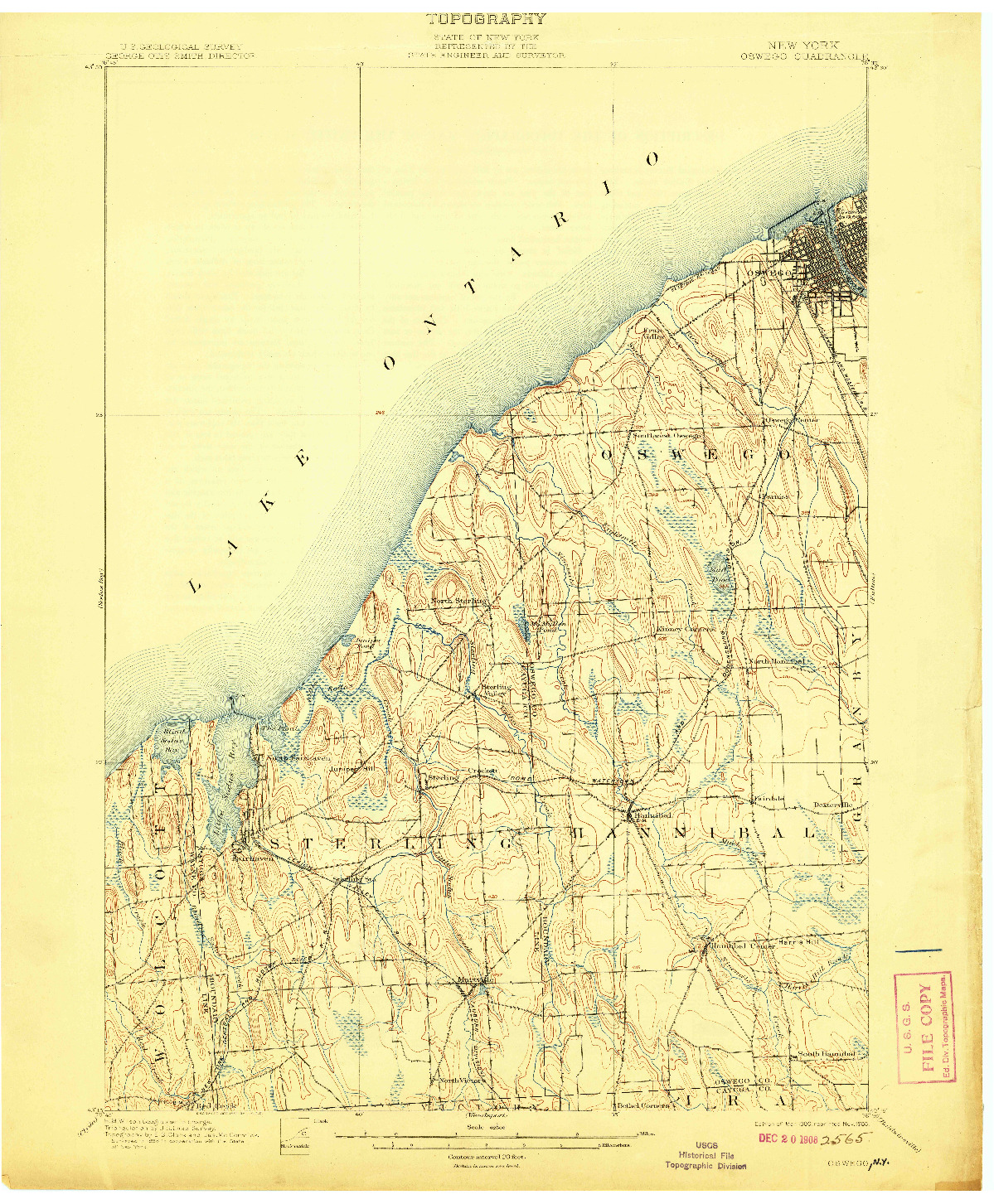 USGS 1:62500-SCALE QUADRANGLE FOR OSWEGO, NY 1900