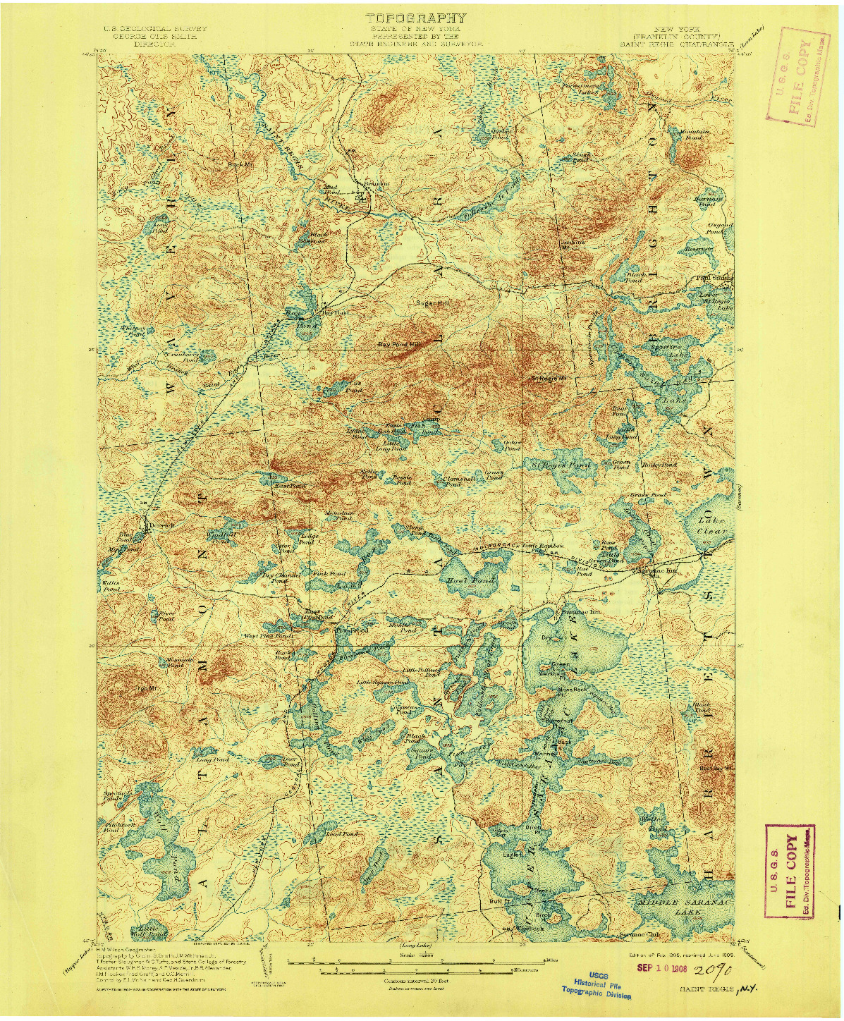 USGS 1:62500-SCALE QUADRANGLE FOR SAINT REGIS, NY 1905