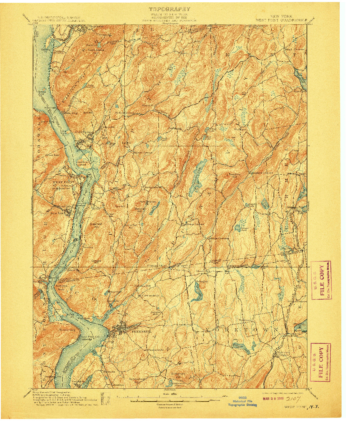 USGS 1:62500-SCALE QUADRANGLE FOR WEST POINT, NY 1901