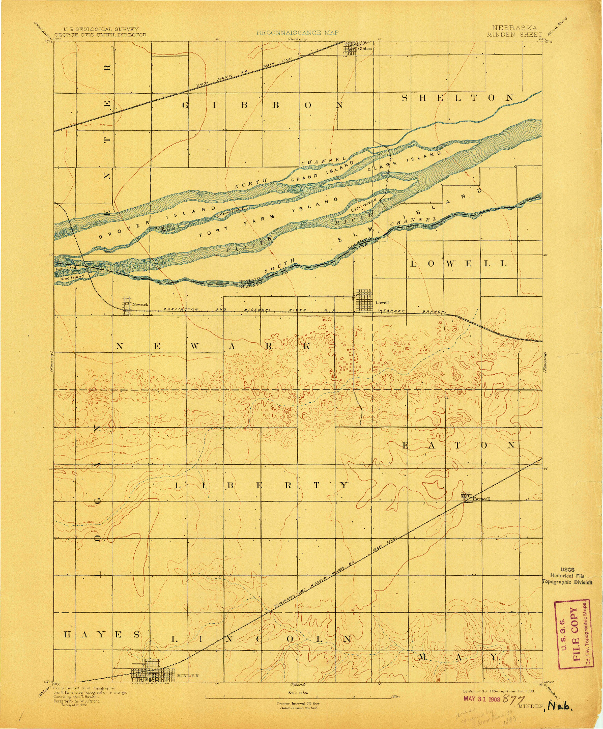 USGS 1:62500-SCALE QUADRANGLE FOR MINDEN, NE 1894