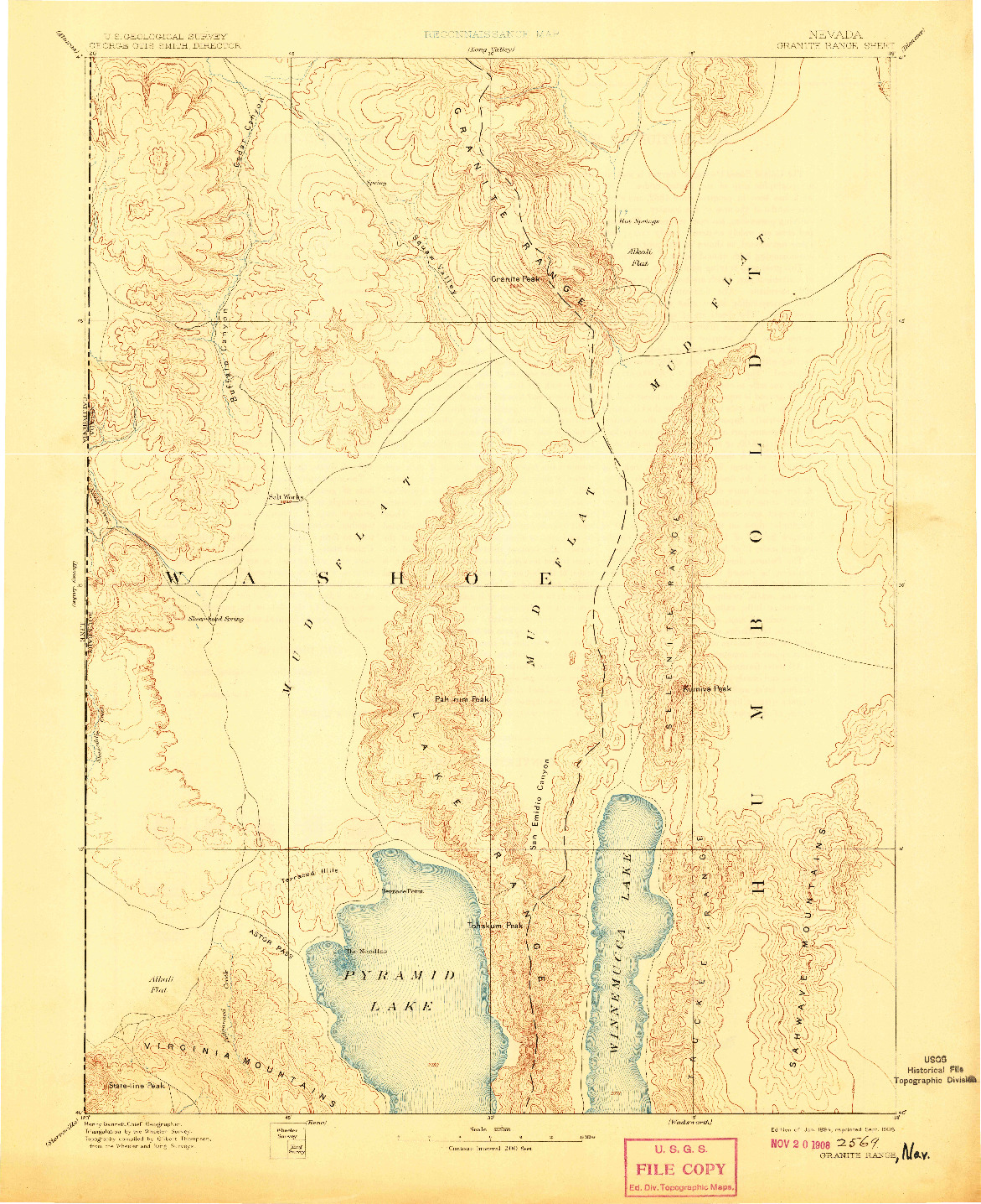 USGS 1:250000-SCALE QUADRANGLE FOR GRANITE RANGE, NV 1894