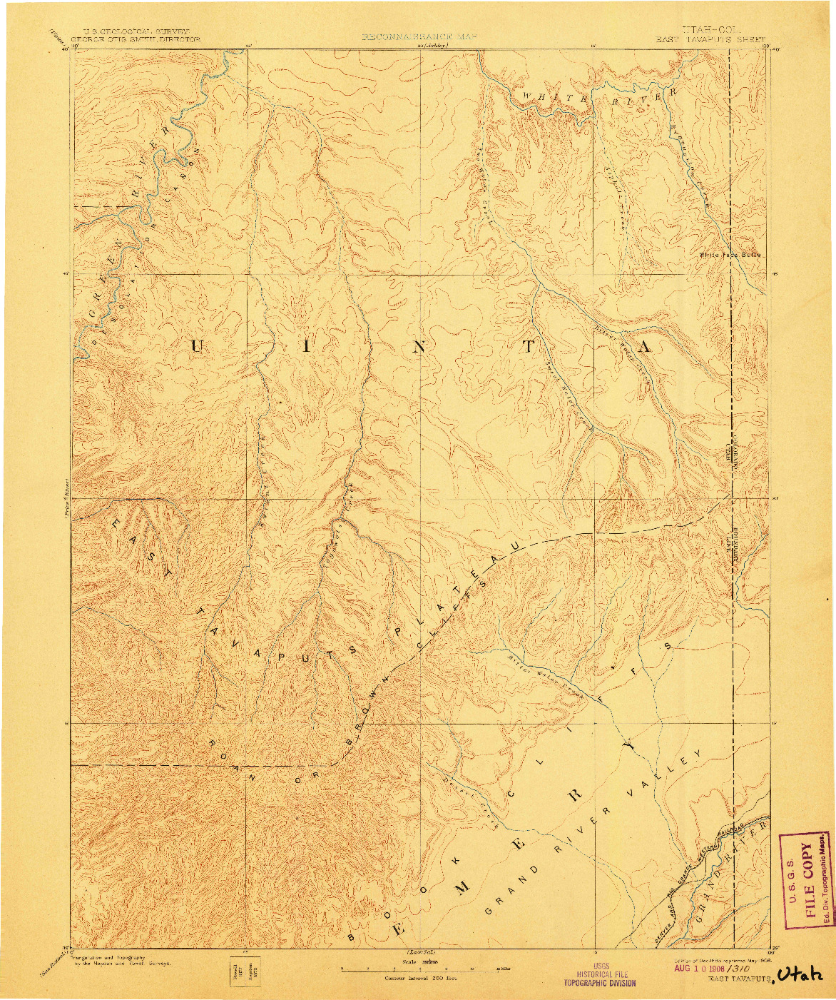 USGS 1:250000-SCALE QUADRANGLE FOR EAST TAVAPUTS, UT 1885