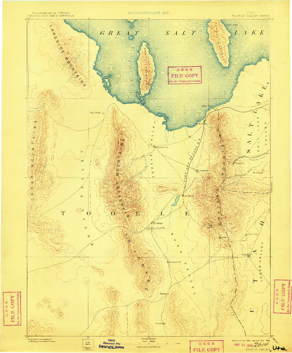 USGS 1:250000-SCALE QUADRANGLE FOR TOOELE VALLEY, UT 1885