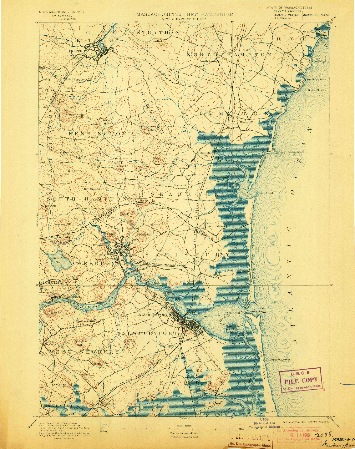USGS 1:62500-SCALE QUADRANGLE FOR NEWBURYPORT, MA 1894