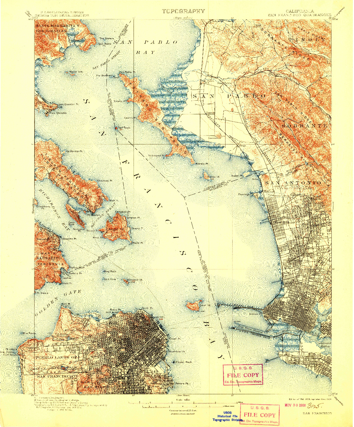 USGS 1:62500-SCALE QUADRANGLE FOR SAN FRANCISCO, CA 1899