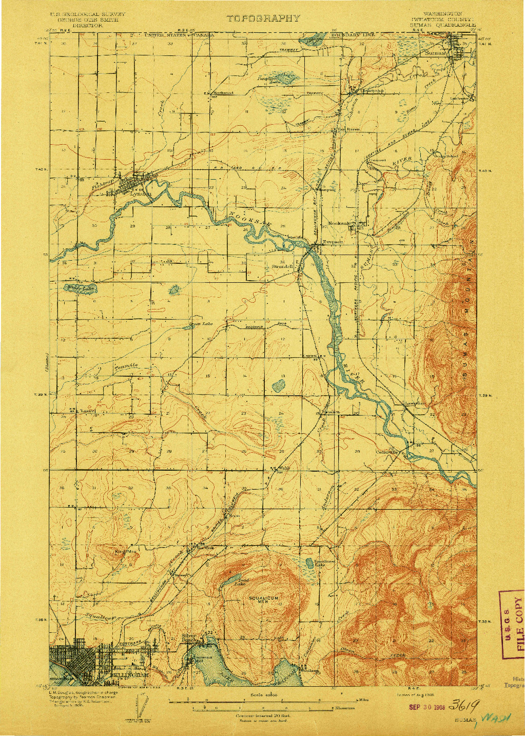 USGS 1:62500-SCALE QUADRANGLE FOR SUMAS, WA 1908