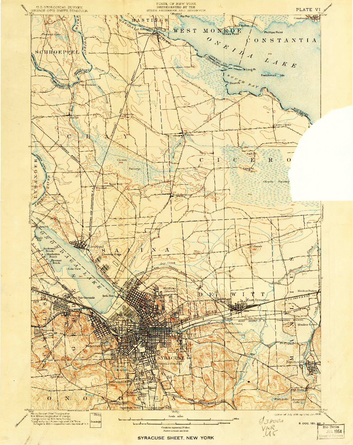 USGS 1:62500-SCALE QUADRANGLE FOR SYRACUSE, NY 1898