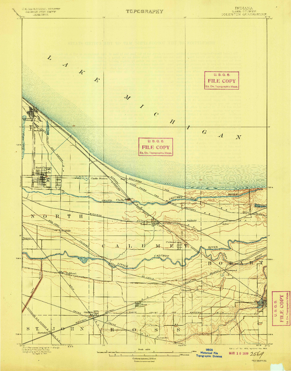USGS 1:62500-SCALE QUADRANGLE FOR TOLESTON, IN 1900