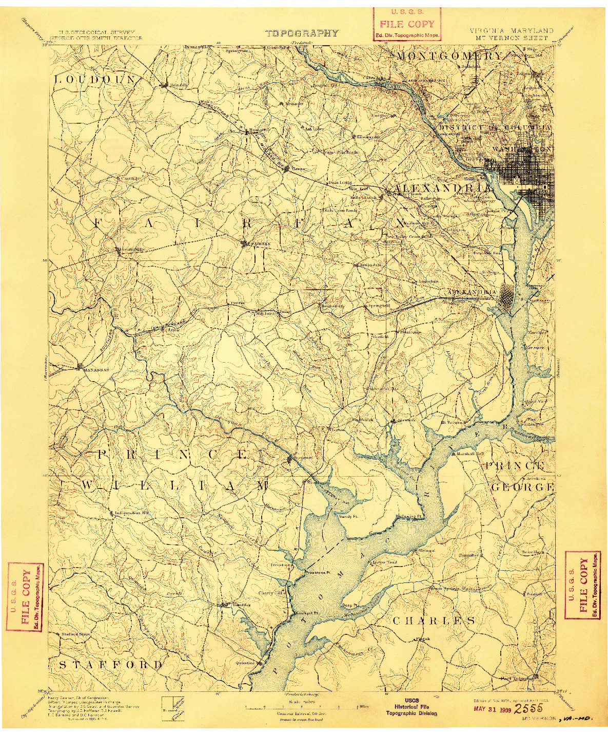 USGS 1:125000-SCALE QUADRANGLE FOR MT. VERNON, VA 1894