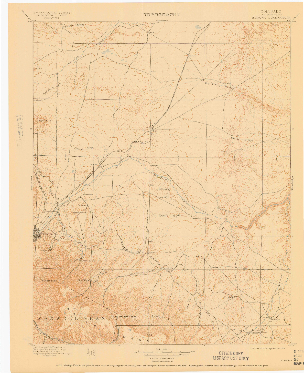 USGS 1:125000-SCALE QUADRANGLE FOR ELMORO, CO 1897