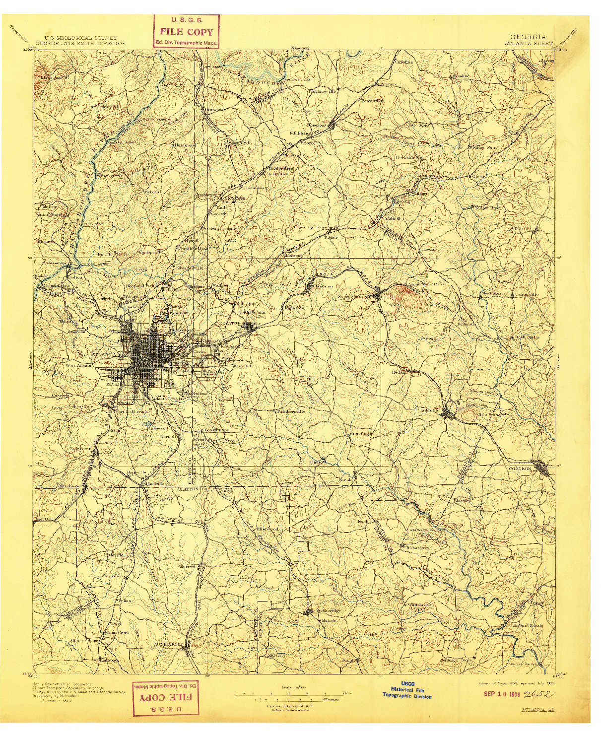 USGS 1:125000-SCALE QUADRANGLE FOR ATLANTA, GA 1895