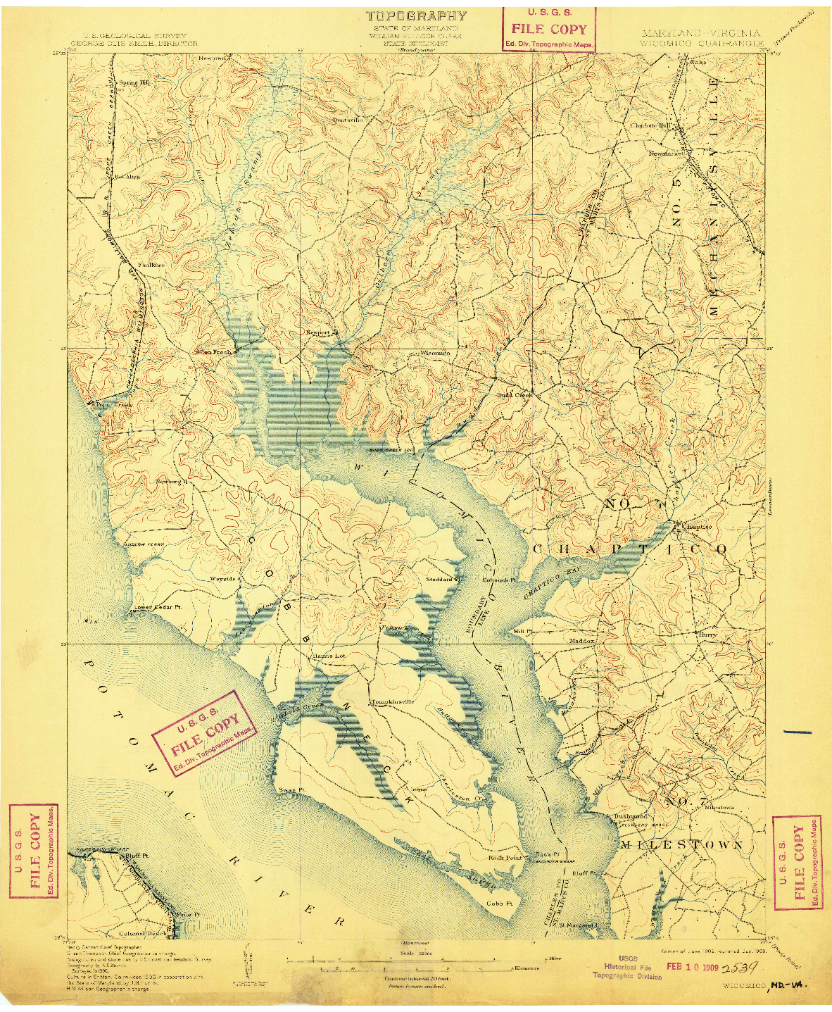 USGS 1:62500-SCALE QUADRANGLE FOR WICOMICO, MD 1902